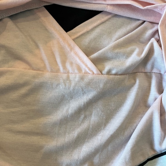 Stylish Black and Pink Striped Women's Nursing/Maternity Top - Picture 3 of 3